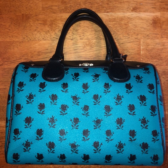 coach blue rose purse